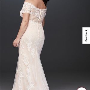 David’s bridal off the shoulder wedding dress